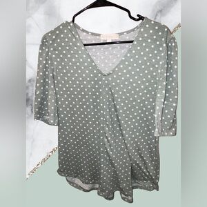 Green Polka dot shirt